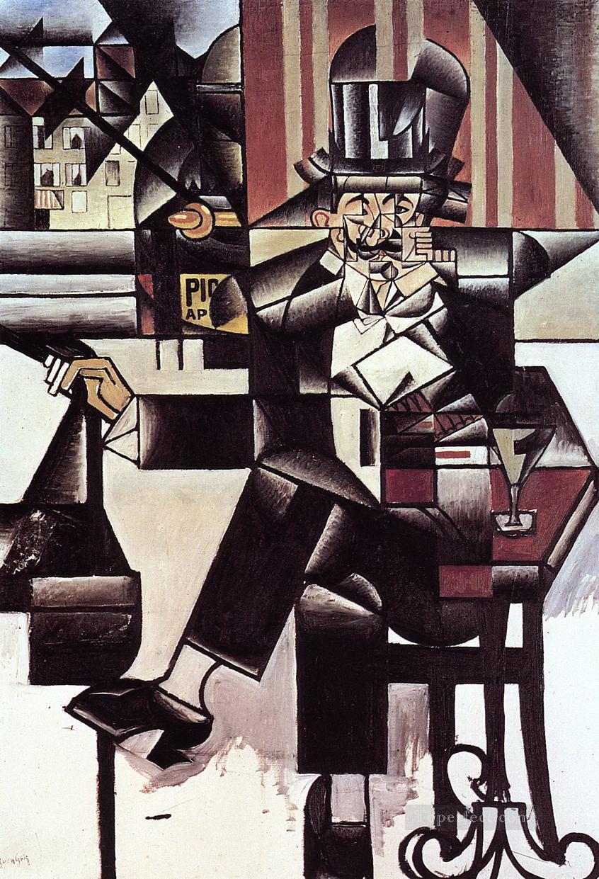 hombre en el café 1912 Juan Gris Pintura al óleo